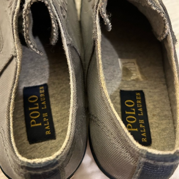Polo RALPH LAUREN  Little Boys size 1.5 slip on elastic no tie Grey Sneakers EUC - Picture 7 of 15